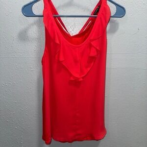 Express Womens Red Ruffle Front Tie Back Sleeveless Blouse‎ Top Small
